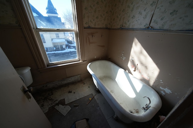 bathroom with a washtub