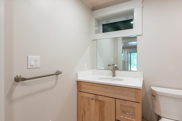 862 W Neck Rd, Nobleboro, ME 04555 - bathroom with vanity and ornamental molding