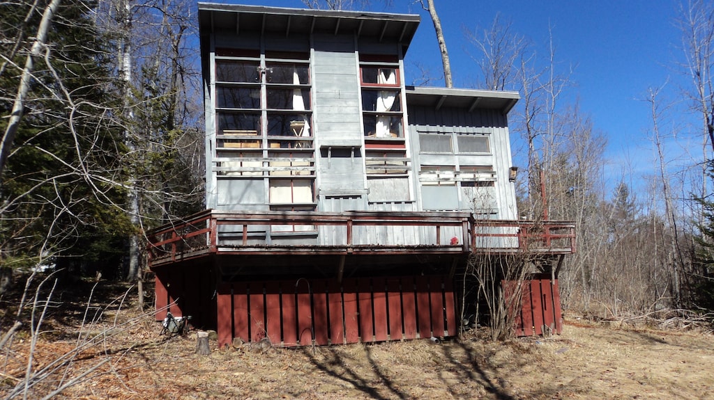 271 Bigelow Rd, Saint Albans, ME 04971 - rear view of property featuring a wooden deck