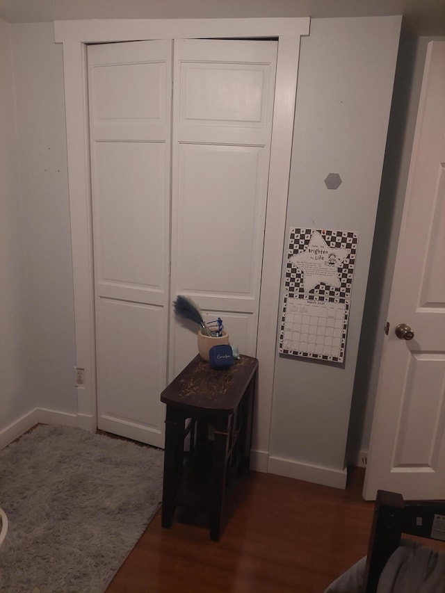 interior space featuring dark wood-type flooring