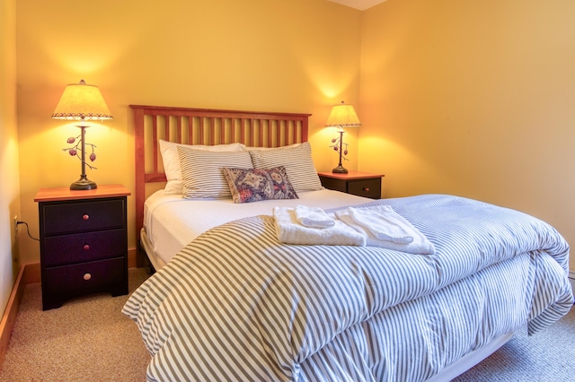 bedroom featuring carpet