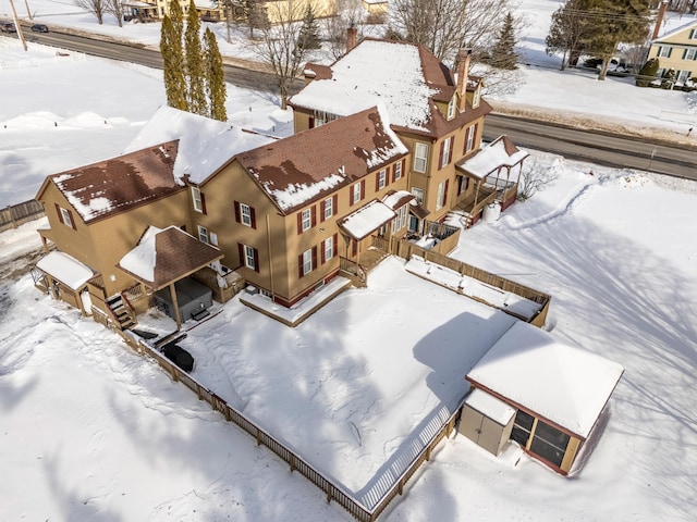 view of snowy aerial view