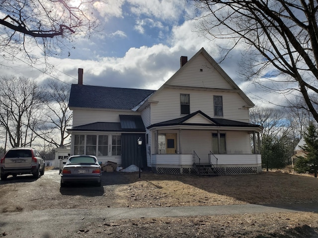 view of property with a porch