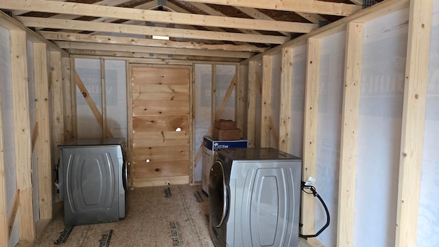 interior space featuring washer and clothes dryer