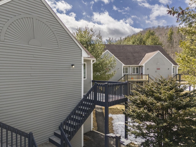 exterior space with a wooden deck