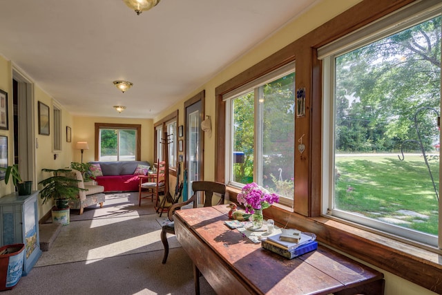 sunroom / solarium with a healthy amount of sunlight