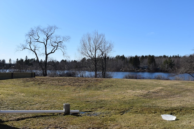 view of yard with a water view