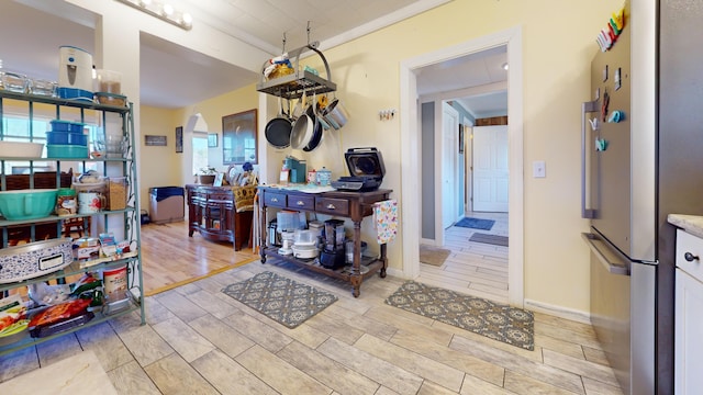 rec room featuring light hardwood / wood-style floors