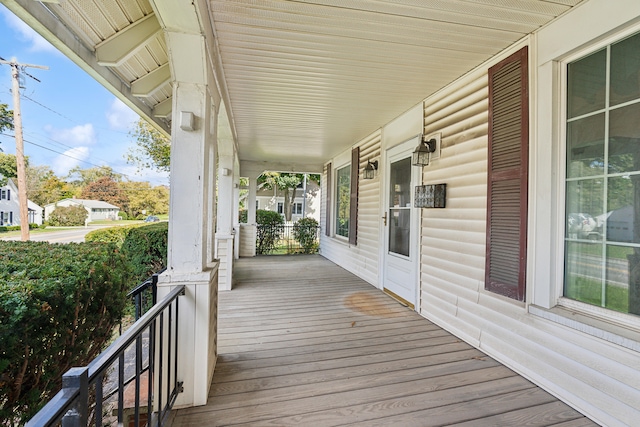 deck with covered porch