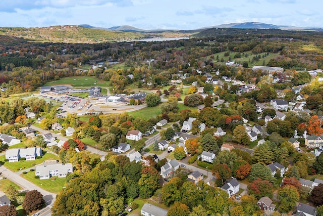 bird's eye view with a mountain view