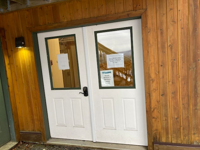 property entrance with french doors