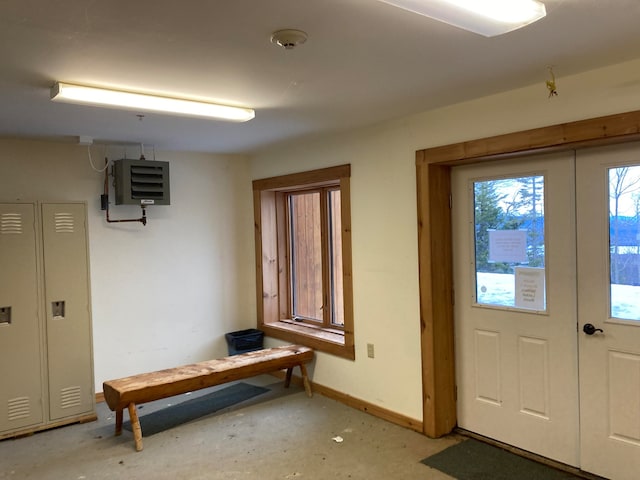 doorway with concrete floors