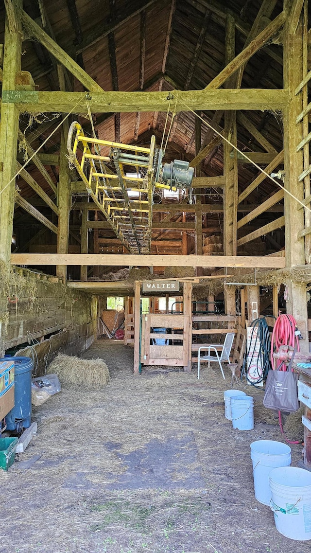 miscellaneous room featuring vaulted ceiling