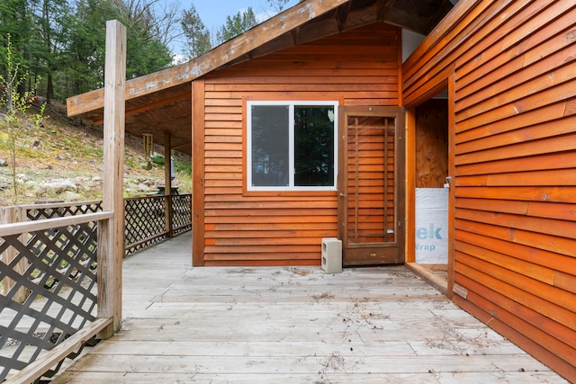 view of wooden deck