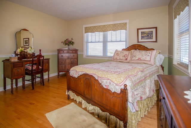 bedroom featuring light hardwood / wood-style flooring