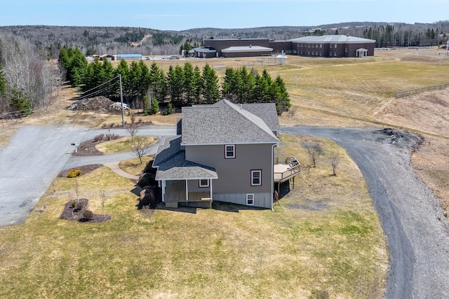 bird's eye view with a rural view