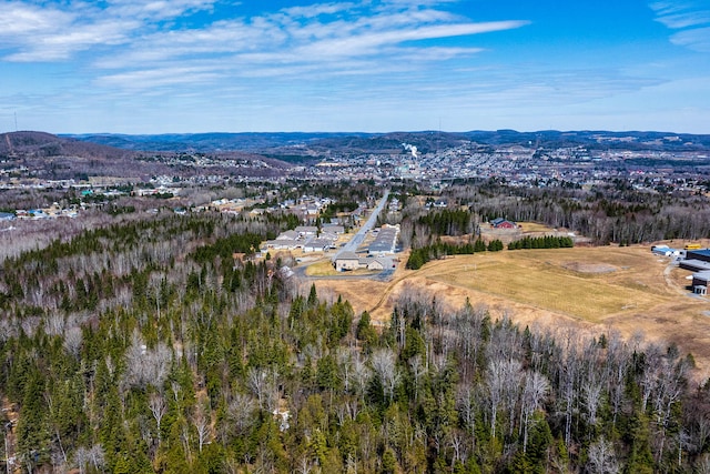 aerial view featuring a mountain view