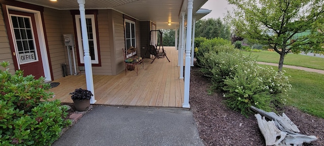 exterior space with covered porch