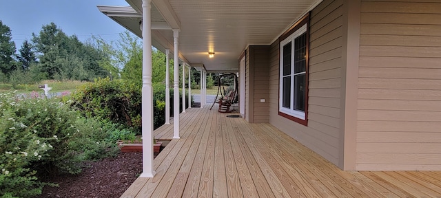 deck with a porch