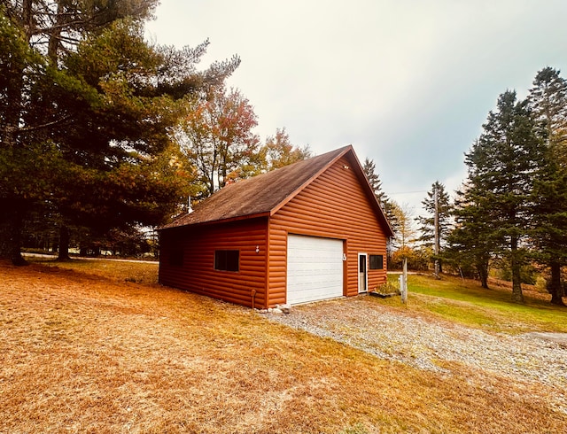 view of garage