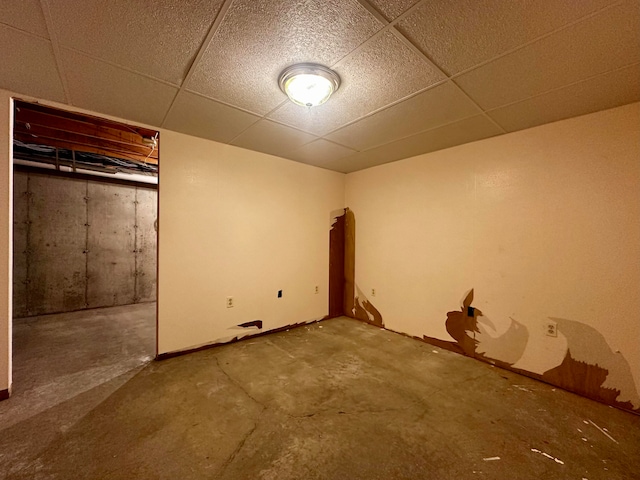 basement with a drop ceiling