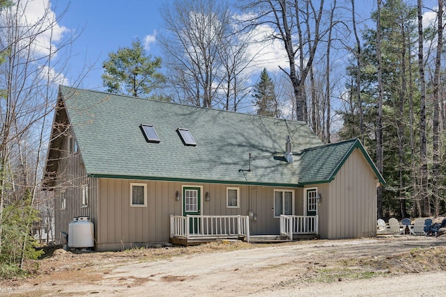 back of house with covered porch