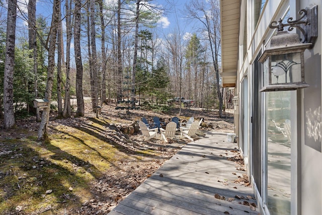 view of yard featuring a deck