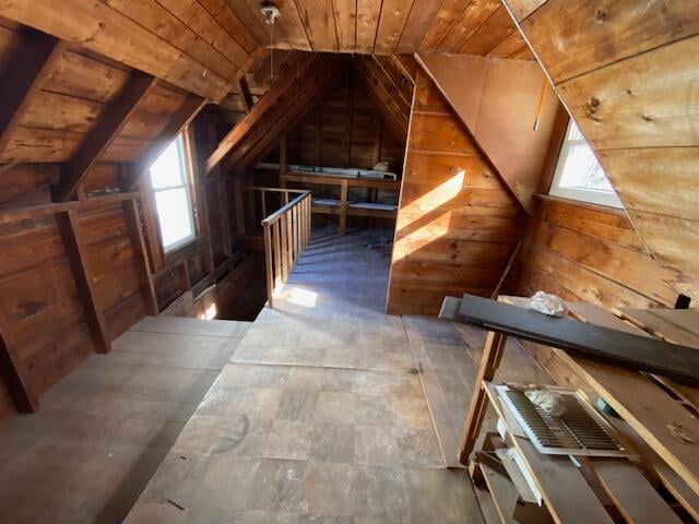 view of unfinished attic