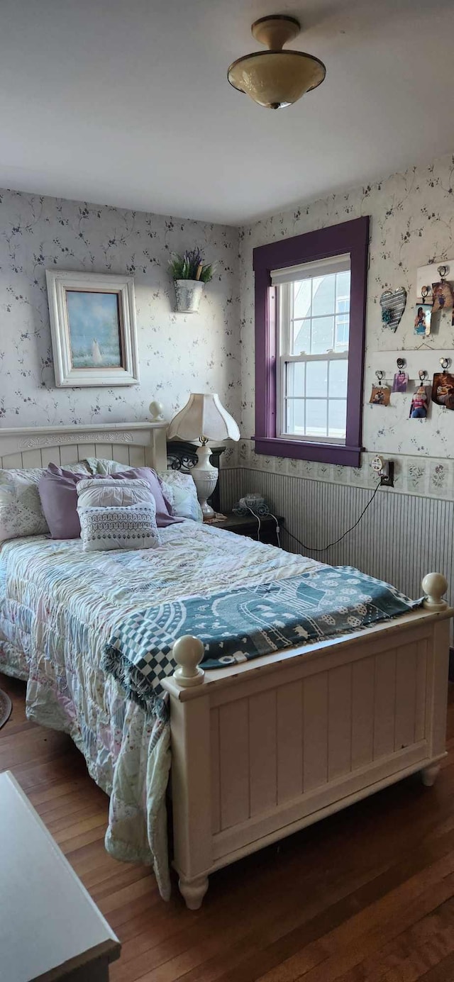 bedroom featuring dark hardwood / wood-style floors