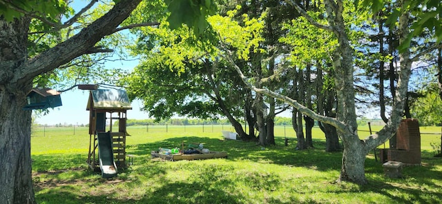 view of yard featuring a rural view