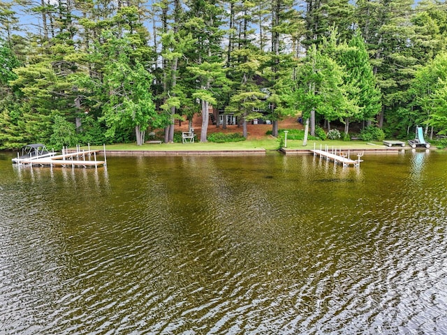 view of water feature featuring a boat dock