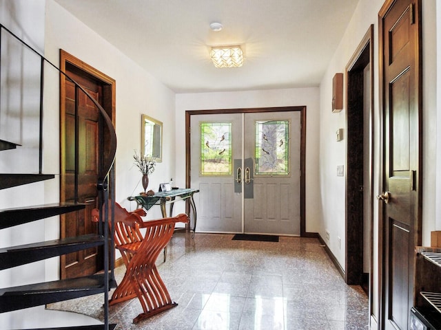 entryway with french doors