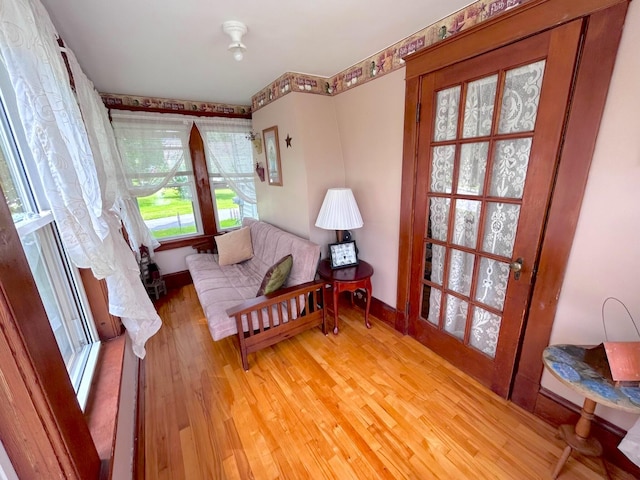 interior space with light wood-type flooring