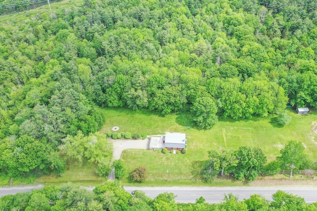 birds eye view of property featuring a rural view