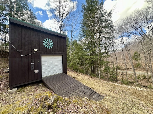 exterior space with a garage