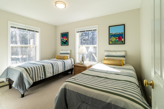 bedroom featuring carpet