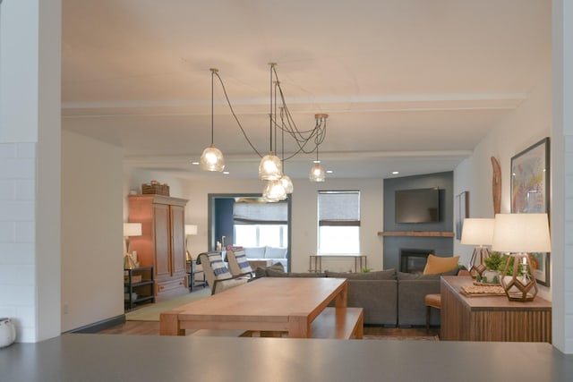 living room featuring wood-type flooring