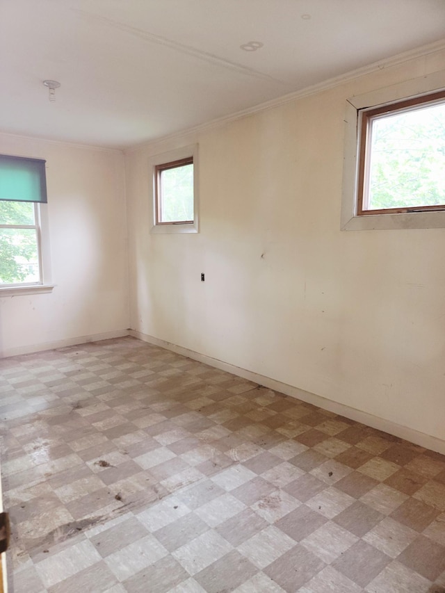 17 Otter Creek Dr, Mount Desert, ME 04660 - empty room featuring crown molding, light floors, and healthy amount of natural light