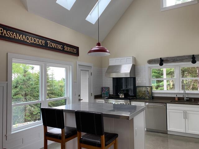 kitchen featuring plenty of natural light, dishwasher, a sink, and extractor fan