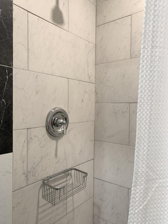 details with tiled shower