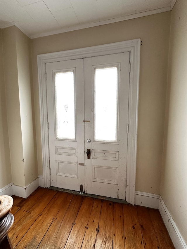 doorway featuring hardwood / wood-style flooring