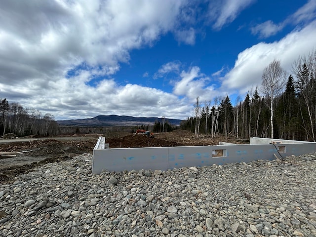 view of yard with a mountain view