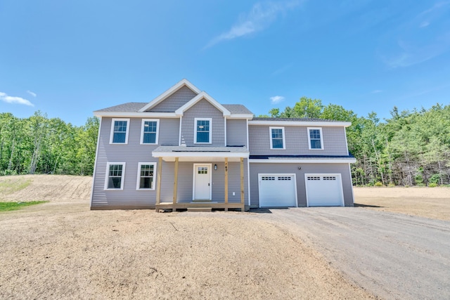 view of front of house with a garage