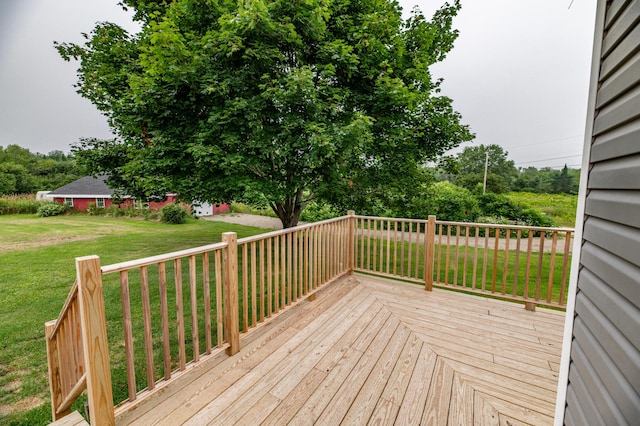 deck with a lawn