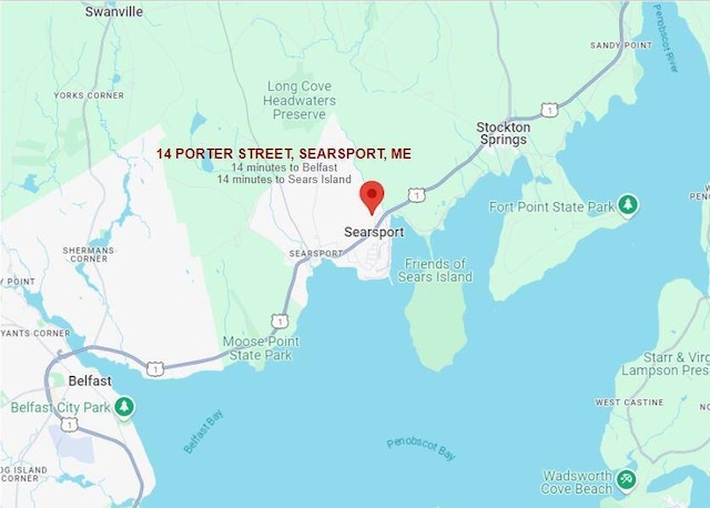 14 Porter St, Searsport, ME 04974 - map of property location