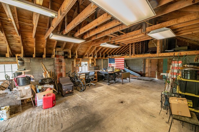 14 Porter St, Searsport, ME 04974 - miscellaneous room with concrete block wall