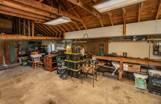 14 Porter St, Searsport, ME 04974 - garage featuring a workshop area