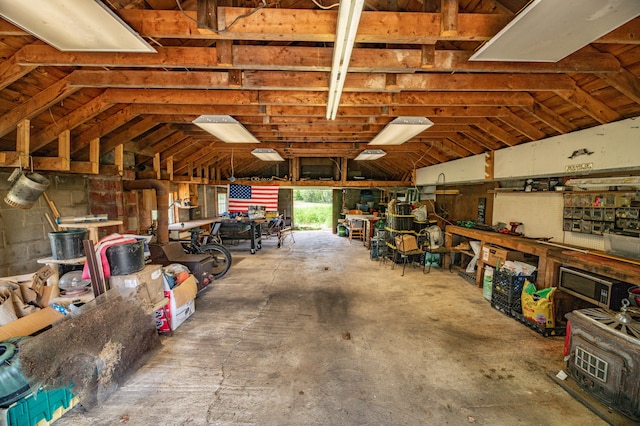 14 Porter St, Searsport, ME 04974 - garage with a workshop area