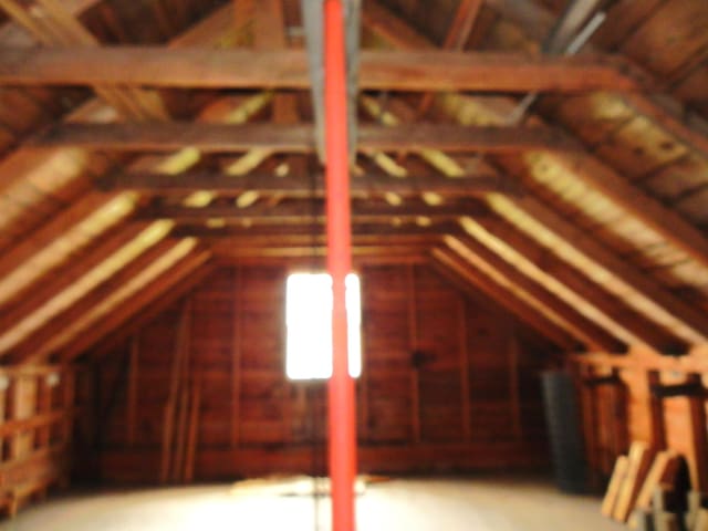 view of unfinished attic