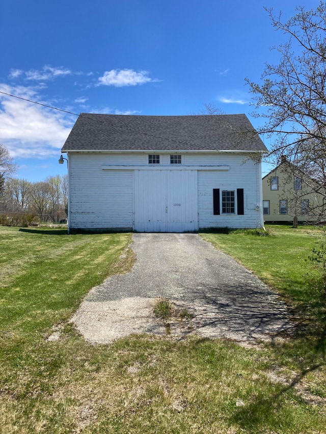 exterior space with a yard